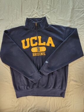 UCLA Bruins Navy Quarter-Zip Sweatshirt Mens Size M